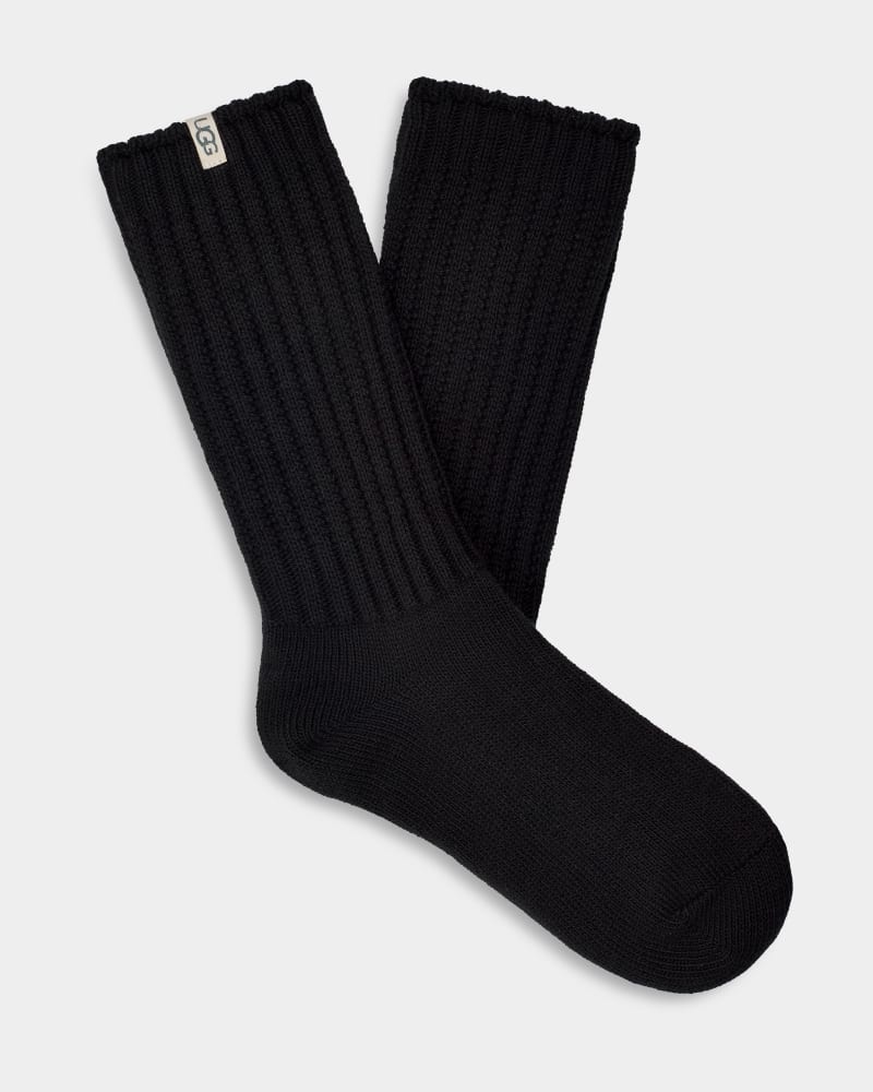 Black Women\'s Ugg Tyla Slouchy Crew Socks | India-0179428