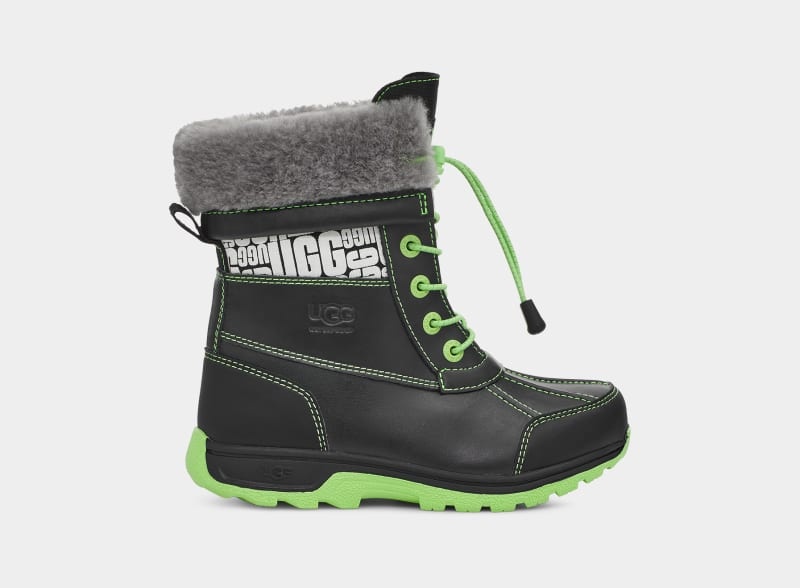 Black / Green Kids\' Ugg Butte Ii Cwr Glow Graphic Winter Boots | India-9167820