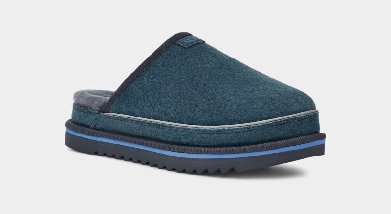 Blue Men's Ugg Scuff Cali Wave Slippers | India-5349027