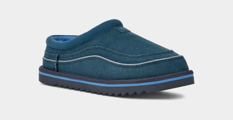 Blue Men's Ugg Tasman Cali Wave Clogs | India-7532804