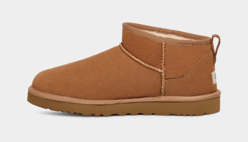 Brown Men's Ugg Classic Ultra Mini Boots | India-8310579