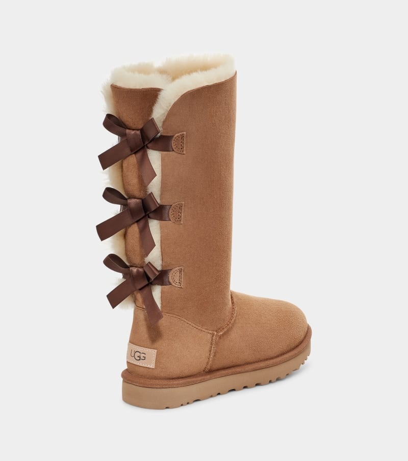 Brown Women's Ugg Bailey Bow Tall Ii Boots | India-4853129