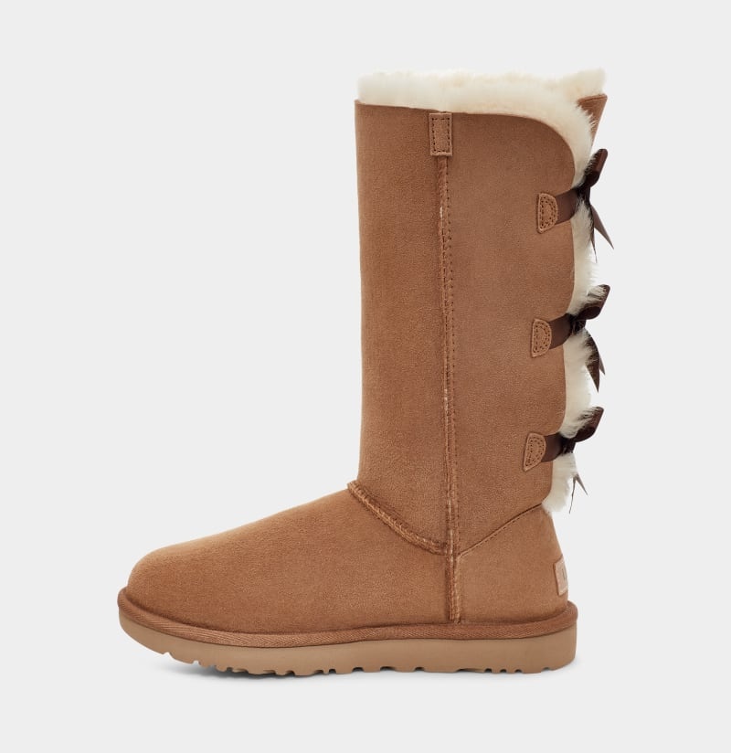 Brown Women's Ugg Bailey Bow Tall Ii Boots | India-4853129