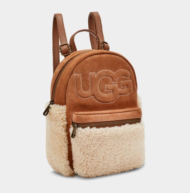 Brown Women's Ugg Dannie Ii Mini Sheepskin Backpacks | India-6248517