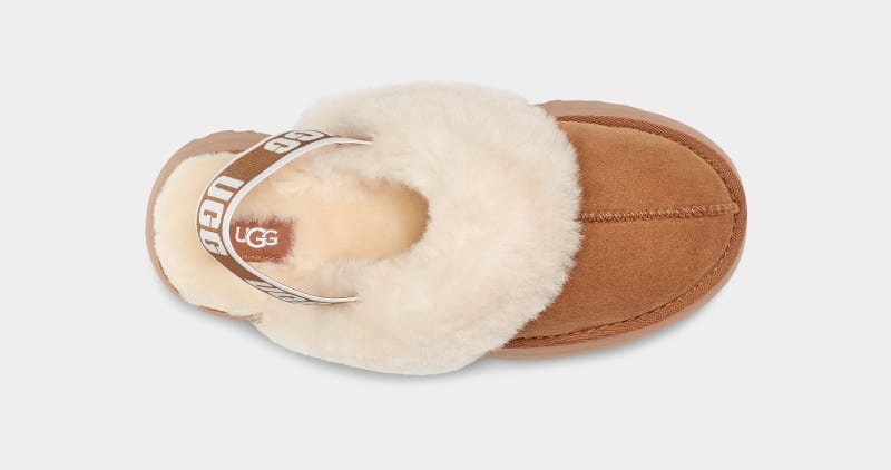 Brown Women's Ugg Funkette Slippers | India-3651798