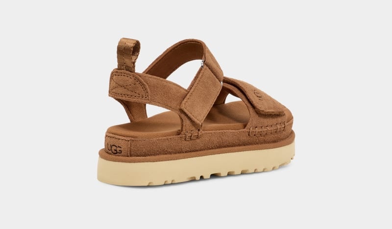 Brown Women's Ugg Goldenstar Sandals | India-4857162