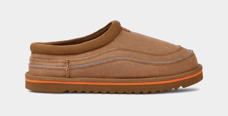 Brown / Orange Men\'s Ugg Tasman Cali Wave Clogs | India-2947850