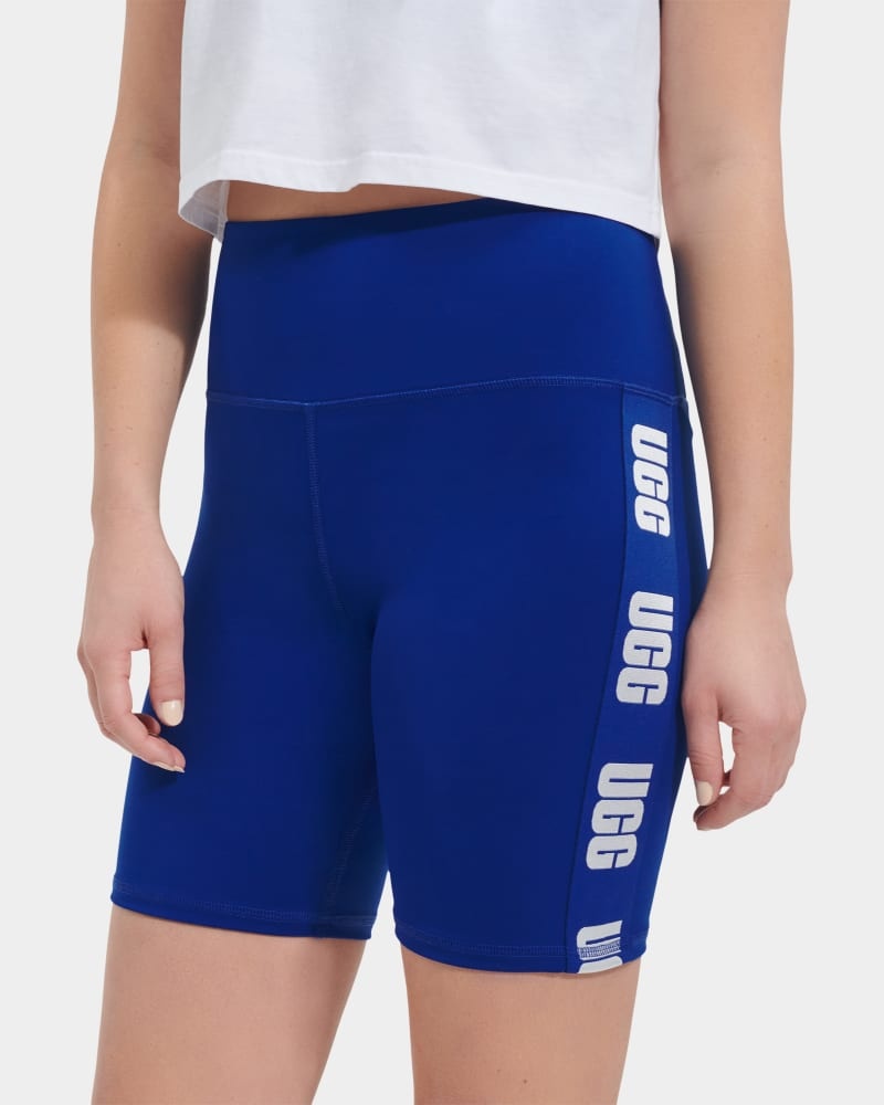 Deep Blue Women's Ugg Hayleigh Logo Biker Shorts | India-9752830