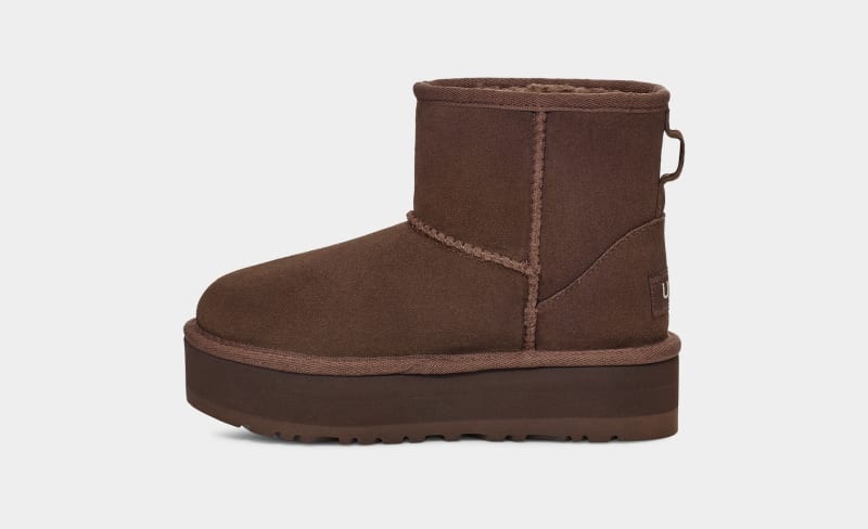 Deep Brown Kids' Ugg Classic Mini Platform Boots | India-9684120