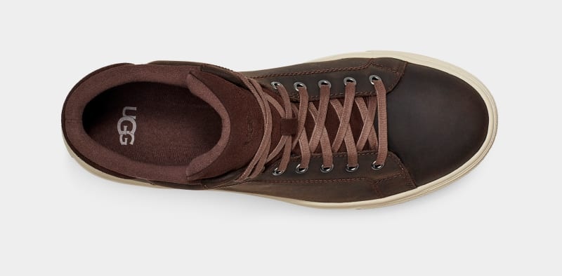 Deep Brown Men's Ugg Baysider High Weather Sneakers | India-2769104