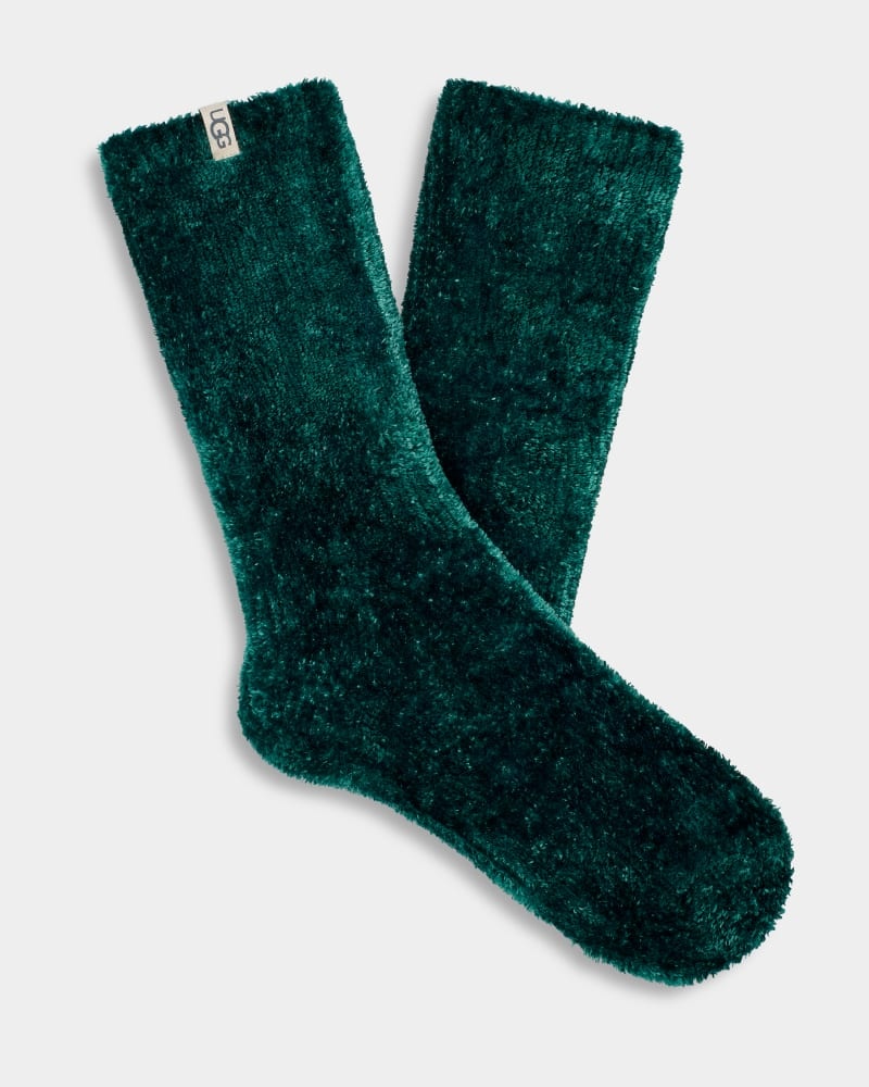 Deep Green Women\'s Ugg Leda Cozy Socks | India-1275869