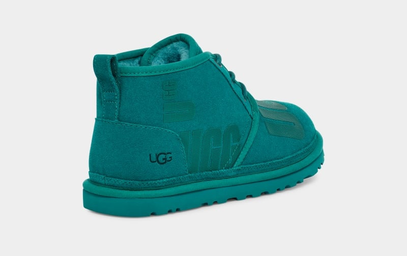 Deep Turquoise Men's Ugg Neumel Scatter Graphic Boots | India-8643750