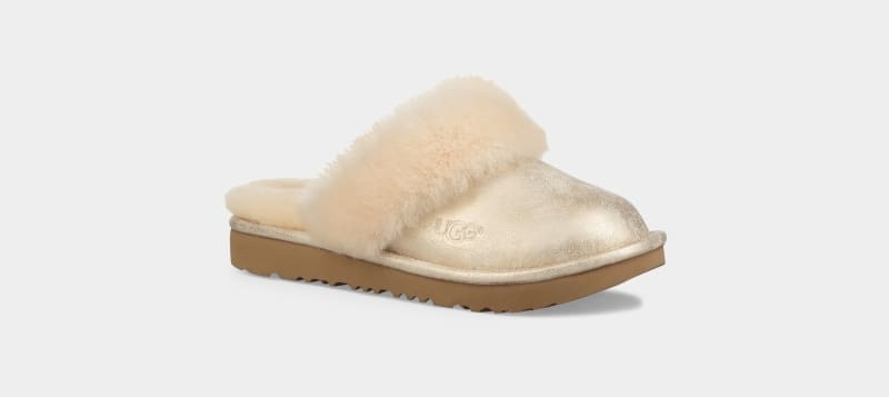 Gold Kids' Ugg Cozy Ii Metallic Slippers | India-2096418