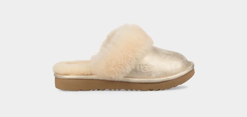 Gold Kids\' Ugg Cozy Ii Metallic Slippers | India-2096418