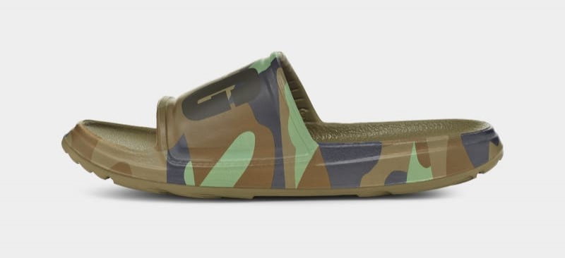 Green Men's Ugg Wilcox Camopop Slides | India-7095812