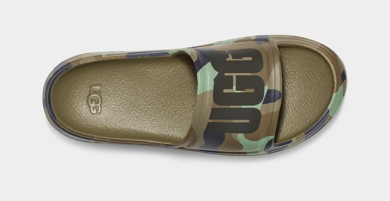 Green Men's Ugg Wilcox Camopop Slides | India-7095812