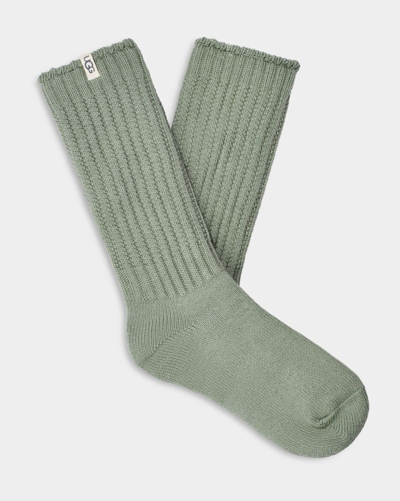 Green Women\'s Ugg Tyla Slouchy Crew Socks | India-7539460