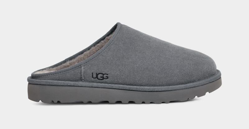 Grey Men\'s Ugg Classic Slip-On Slippers | India-7203519