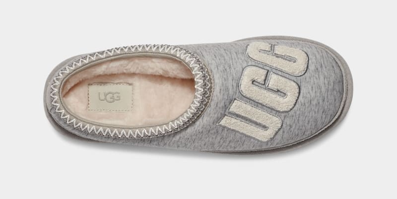 Grey Men's Ugg Tasman Fur Jersey Cozy Clogs | India-3026917