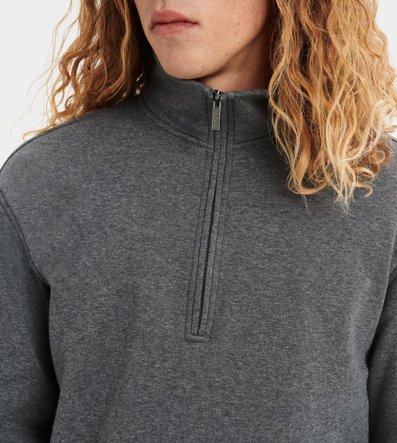 Grey Men's Ugg Zeke Half Zip Pullover | India-0245768