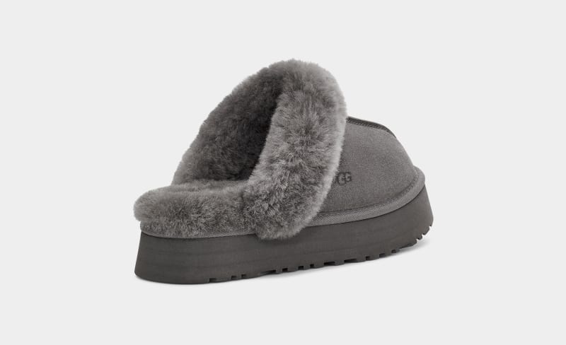 Grey Women's Ugg Disquette Slippers | India-1046953