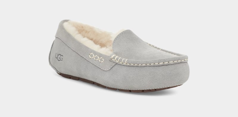 Light Grey Women's Ugg Ansley Moccasins | India-0815342