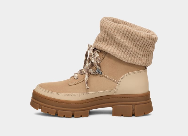 Mustard Women's Ugg Ashton Hiker Winter Boots | India-4623109