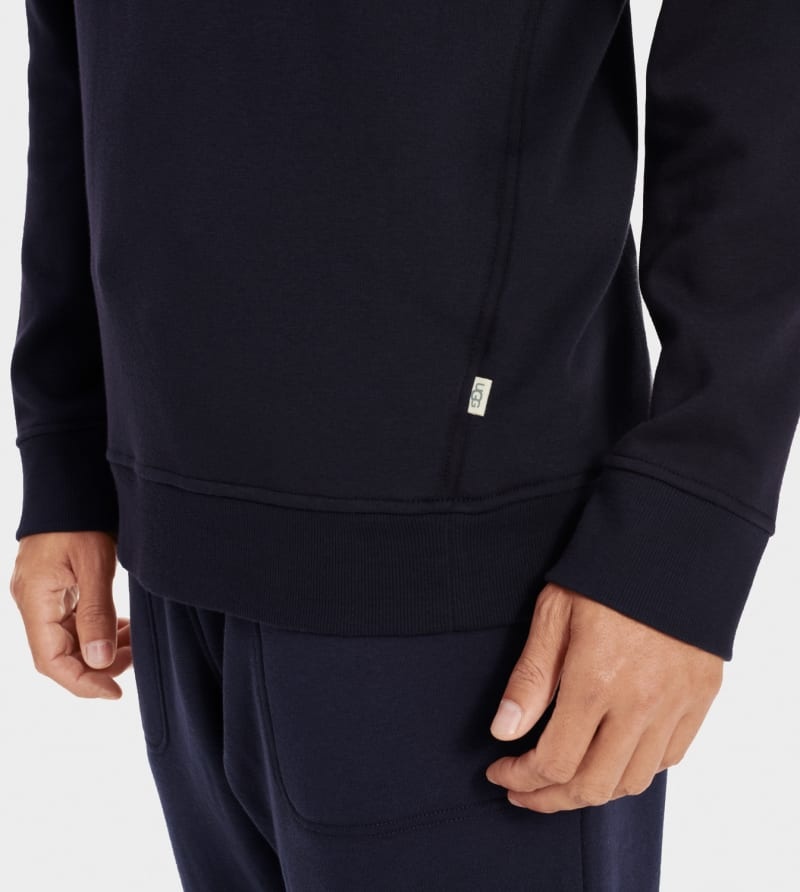 Navy Men's Ugg Zeke Half Zip Pullover | India-1950763