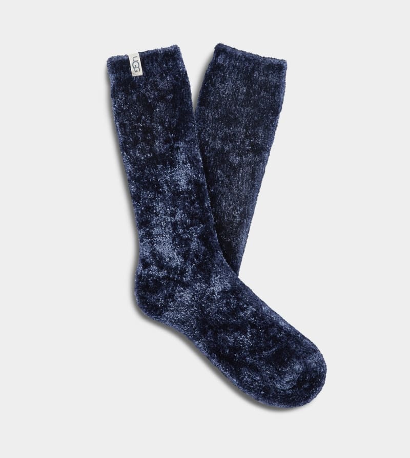 Navy Women\'s Ugg Leda Cozy Socks | India-5293086