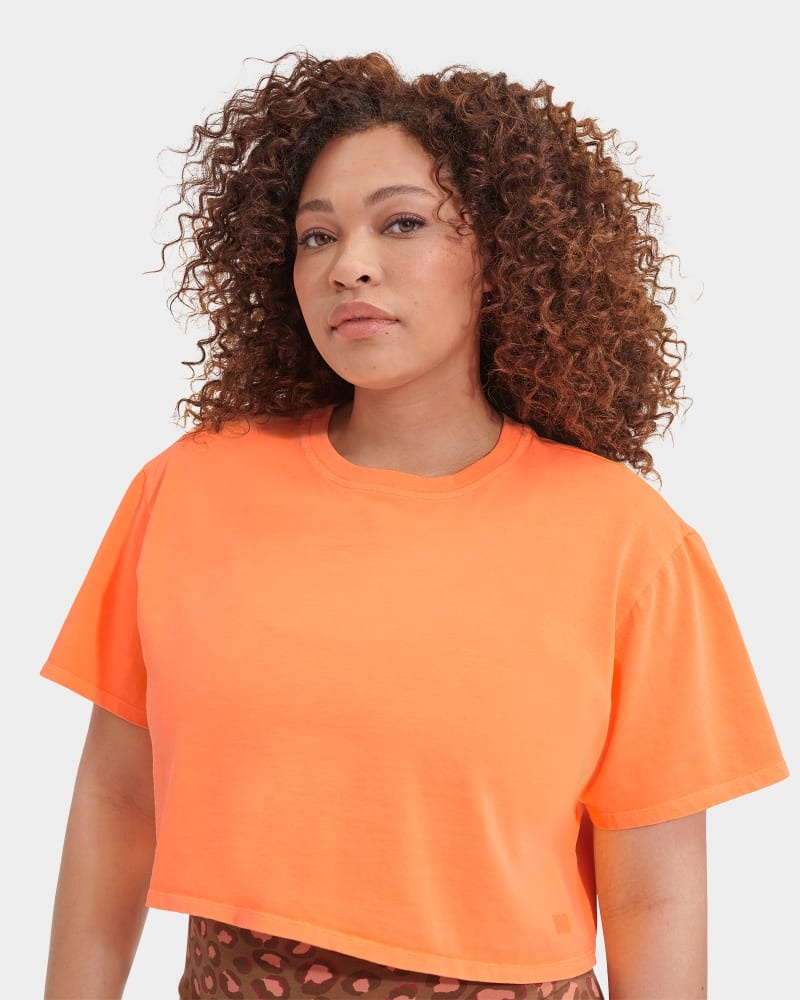 Orange Women's Ugg Tana Cropped Tee | India-2596174