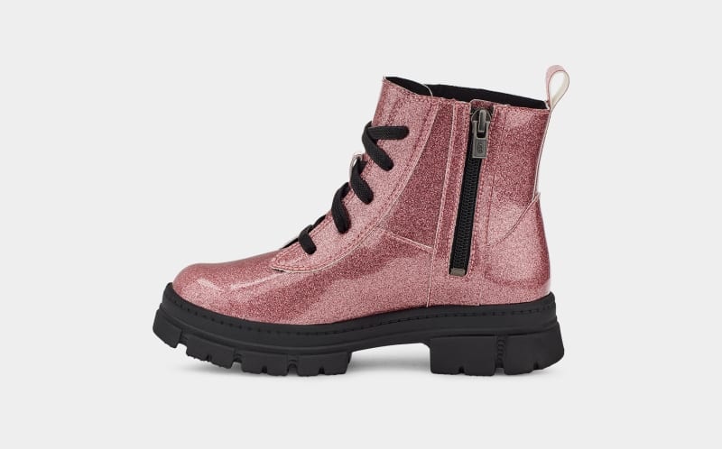 Pink Kids' Ugg Ashton Lace Up Glitter Boots | India-5682914