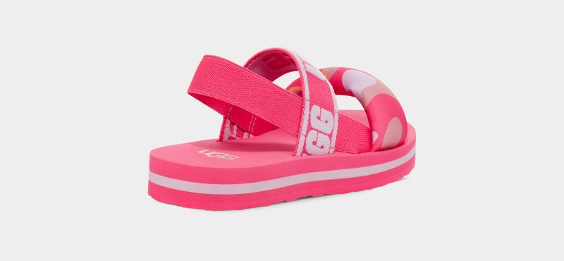 Pink Kids' Ugg Zuma Sling Camopop Slippers | India-3584169