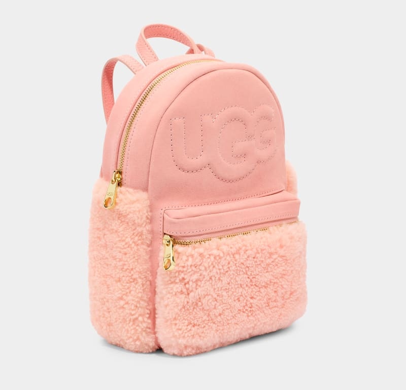 Pink Women's Ugg Dannie Ii Mini Sheepskin Backpacks | India-6841705