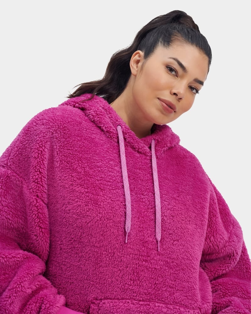 Pink Women's Ugg Loyra Sherpa Hoodie | India-9486735