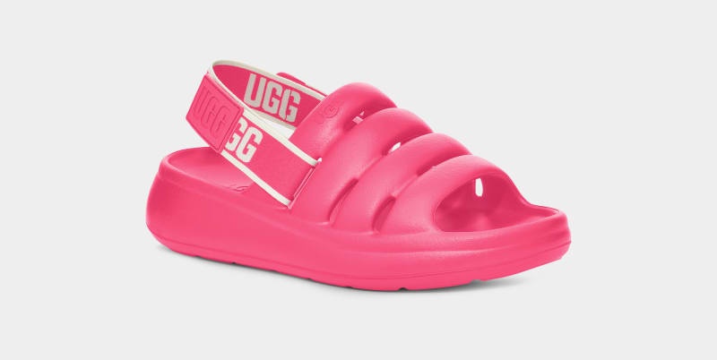 Pink Women's Ugg Sport Yeah Slides | India-5127349