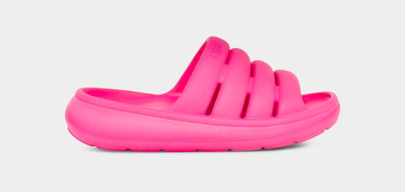 Pink Women's Ugg Sport Yeah Slides | India-5127349