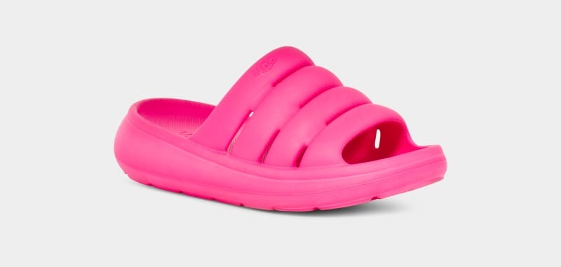 Pink Women's Ugg Sport Yeah Slides | India-5127349