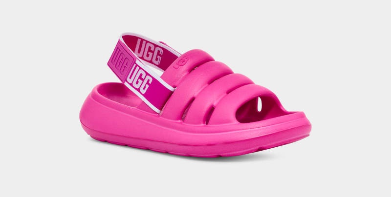 Pink Women's Ugg Sport Yeah Slides | India-9576384