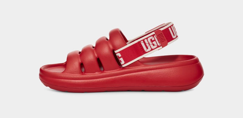 Red Women's Ugg Sport Yeah Slides | India-1863529