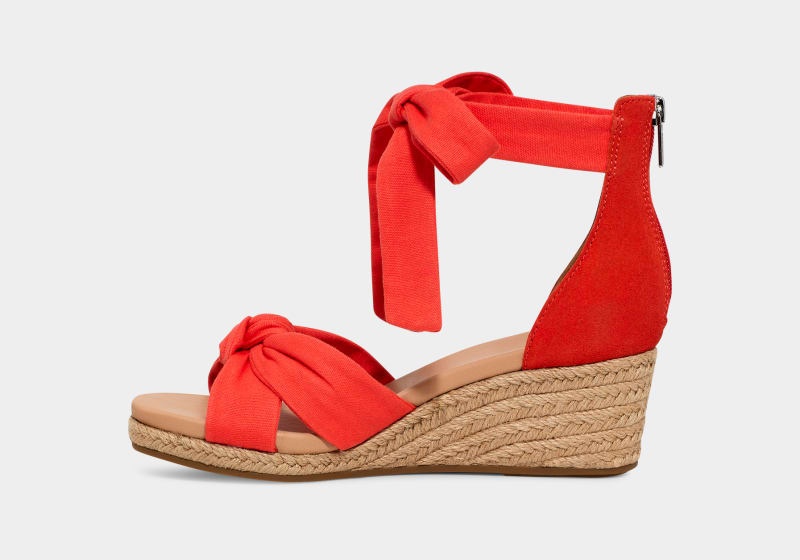 Red Women's Ugg Yarrow Sandals | India-5694701