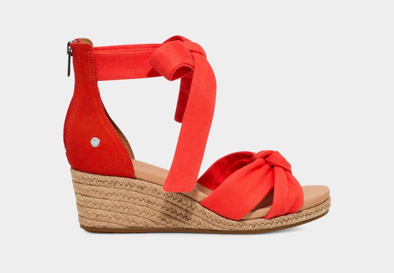 Red Women\'s Ugg Yarrow Sandals | India-5694701