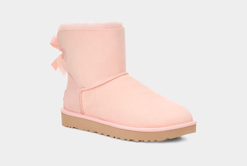 Rose Women's Ugg Mini Bailey Bow Ii Boots | India-7206498