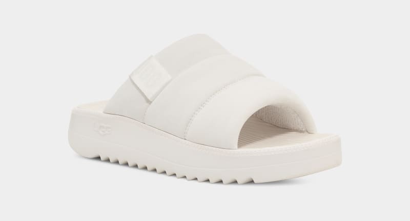 White Men's Ugg Maxxer Slides | India-8253679