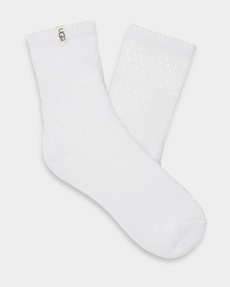 White Women\'s Ugg Adabella Quarter Socks | India-0719538