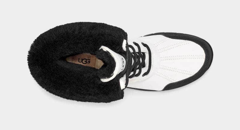 White / Black Men's Ugg Butte Winter Boots | India-8216053