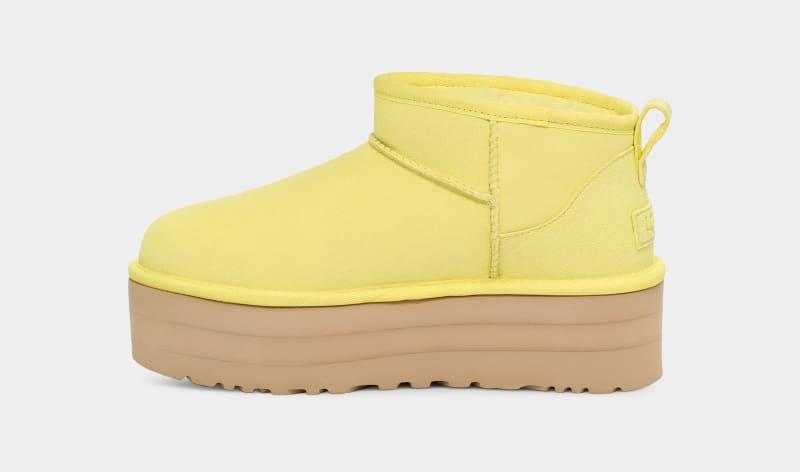 Yellow Women's Ugg Classic Ultra Mini Platform Boots | India-4932786